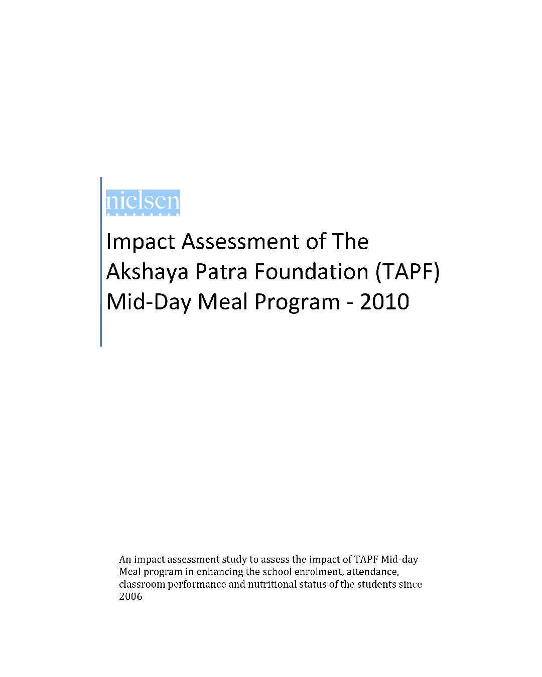 Impact Assessment Report Summary 