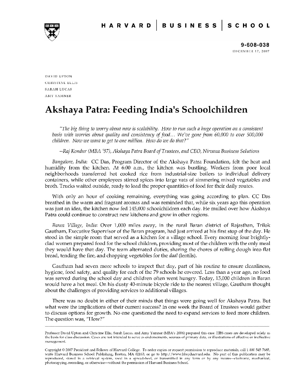 Akshaya Patra: Feeding India's School Children